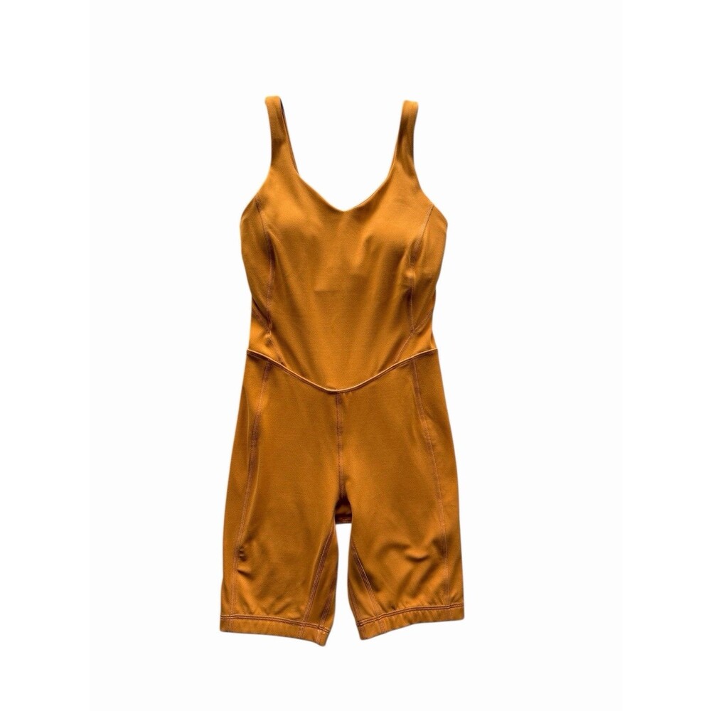 Lululemon Women's 2 Align Bodysuit 8" Autumn Orange Bra Liner (READ DESCRIPTION)